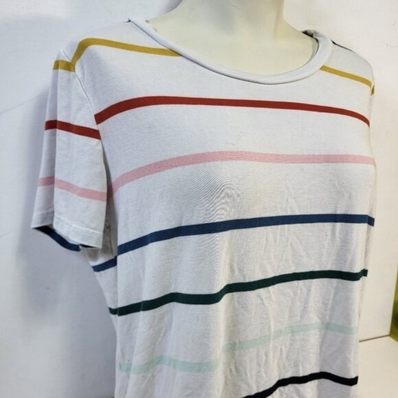 Torrid White with Coloured Stripes Blouse - Picture 3 of 8